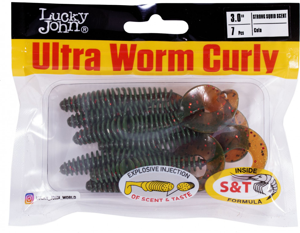 Набор твистеров съедобных искусственных Pro Series ULTRAWORM CURLY | Lucky John