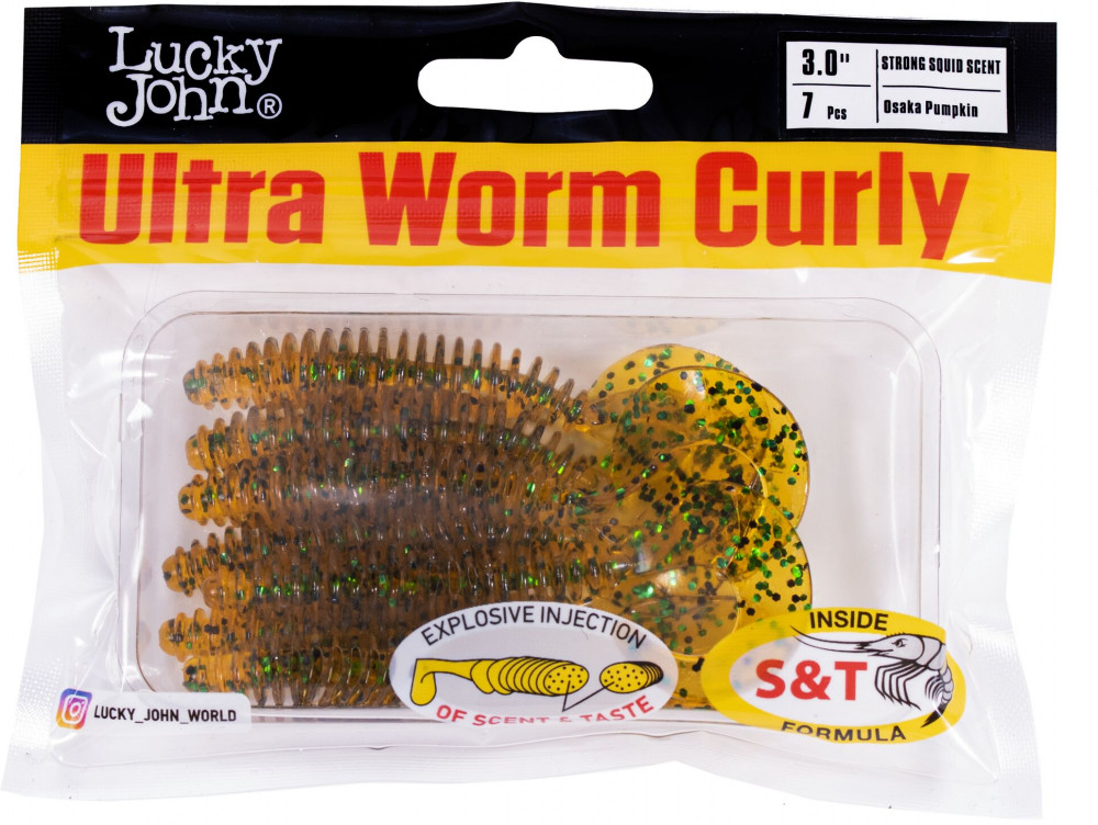 Набор твистеров съедобных искусственных Pro Series ULTRAWORM CURLY | Lucky John