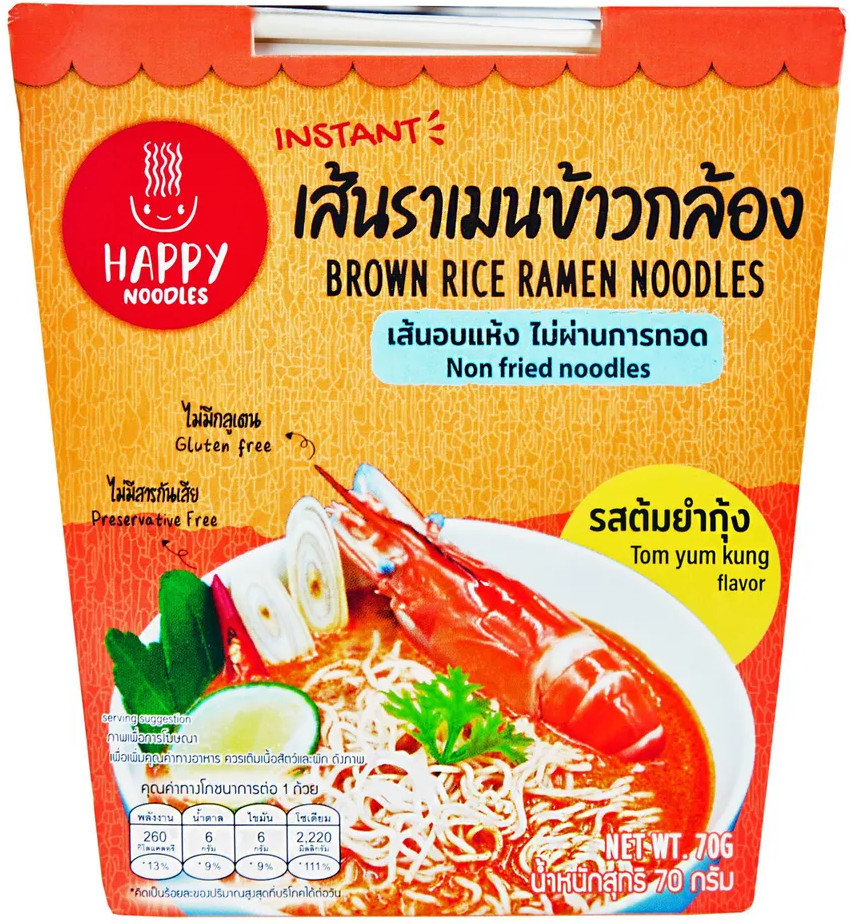 Рамен быстрого приготовления из коричневого риса «Том Ям» | Happy Noodles