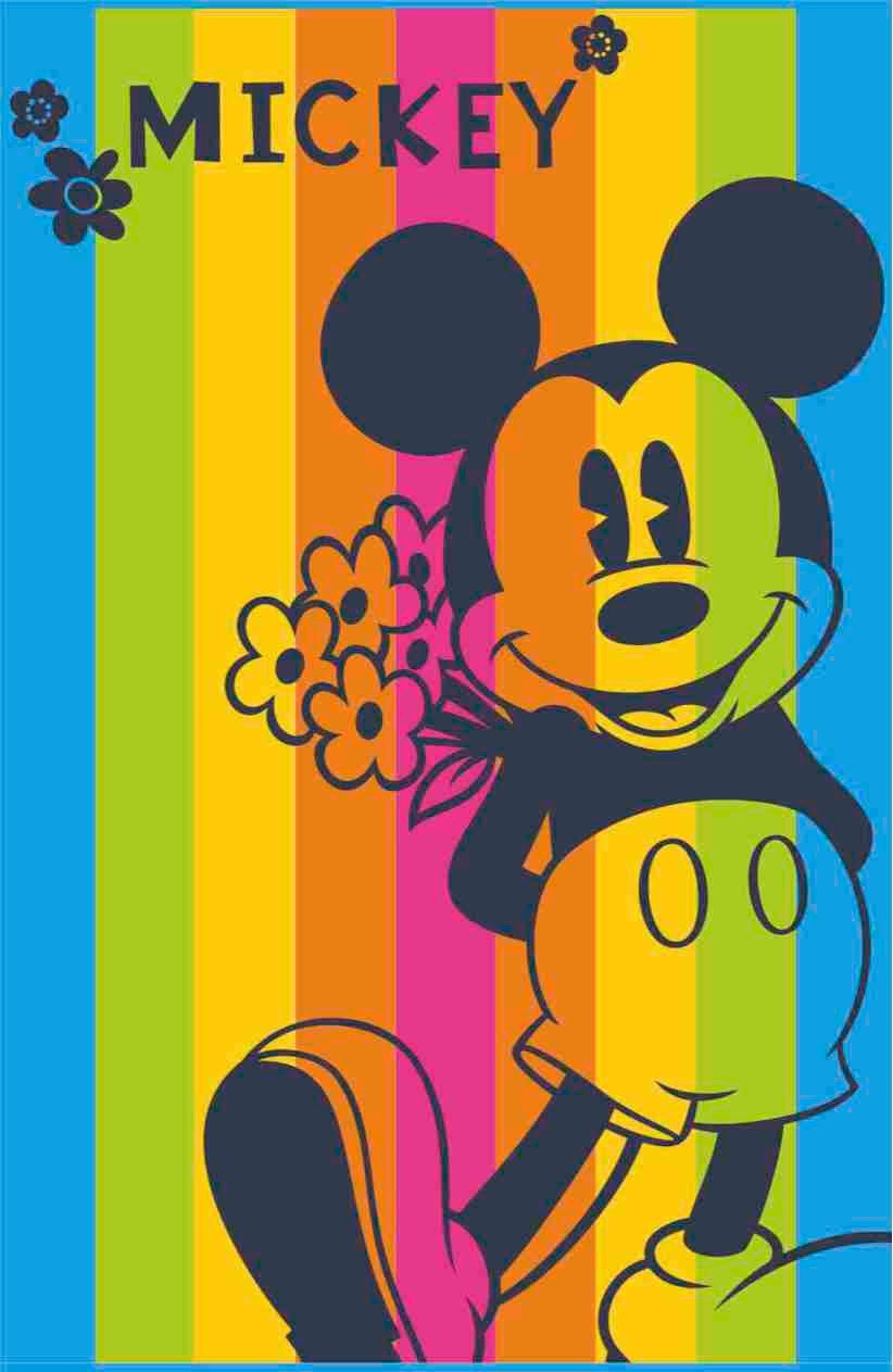 Полотенце махровое пестротканое с эффектом велюра "Funny Mickey" (Cleanelly, 100х150) | Disney | ДМ Текстиль