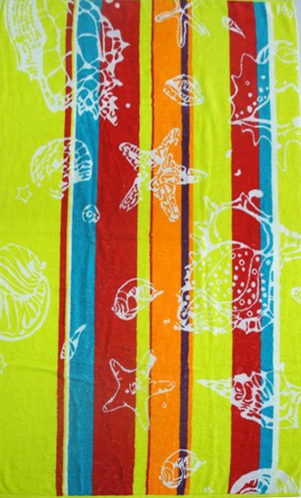 Полотенце пляжное махровое пестротканое "Summer Beach" (Cleanelly, 100х150) | ДМ Текстиль