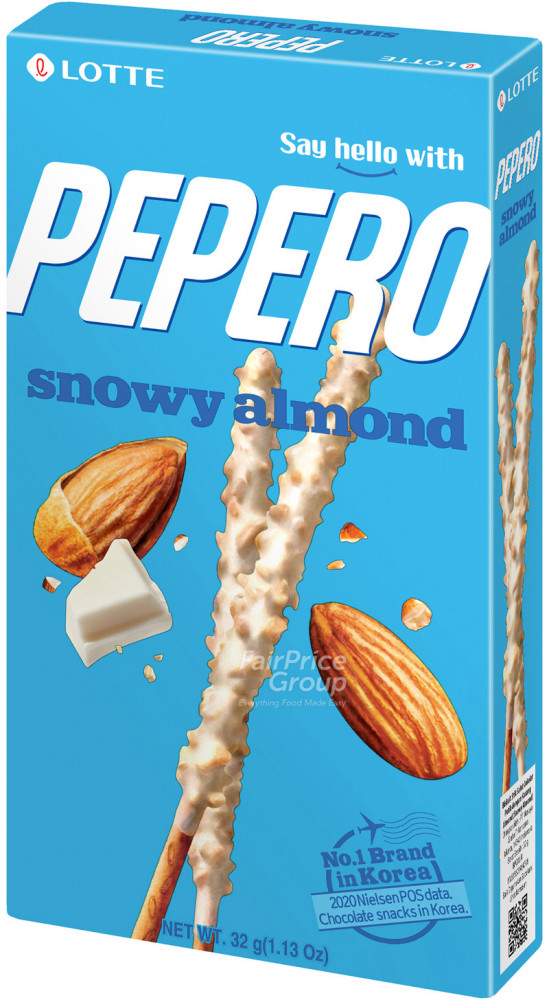 Соломка в белом шоколаде с миндалем «Pepero Snowy Almond» | Lotte