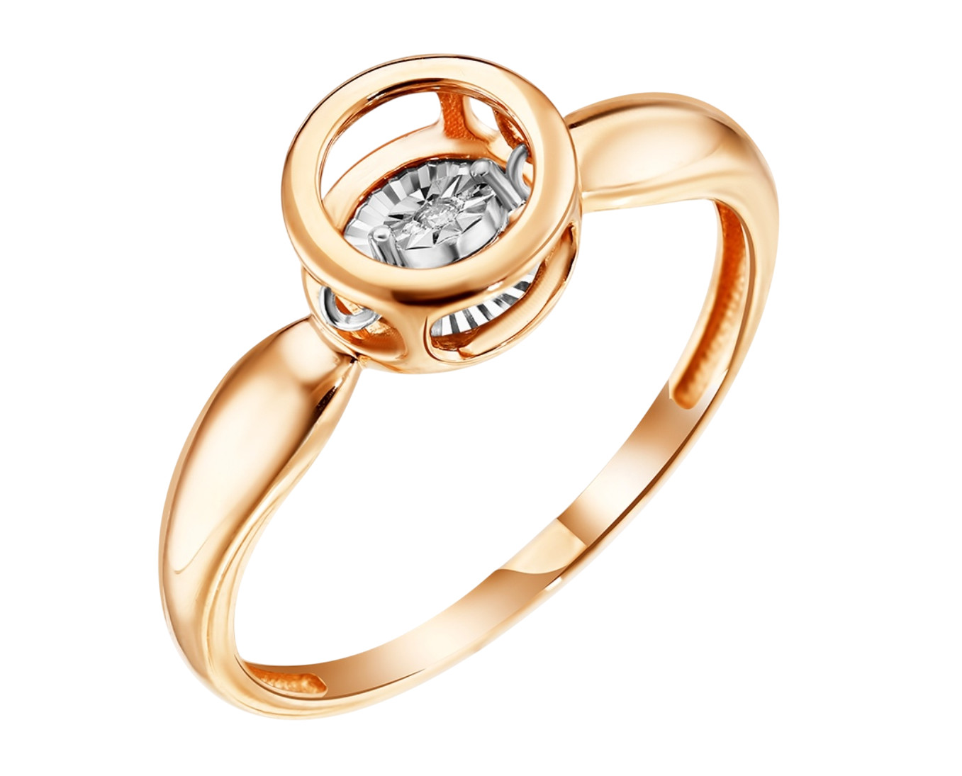 Кольцо из золота с бриллиантом | Lucente Бриллианты Якутии