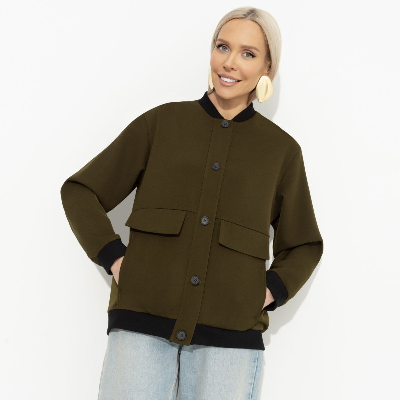 Бомбер женский с накладными карманами «Бунтарка» | Charutti