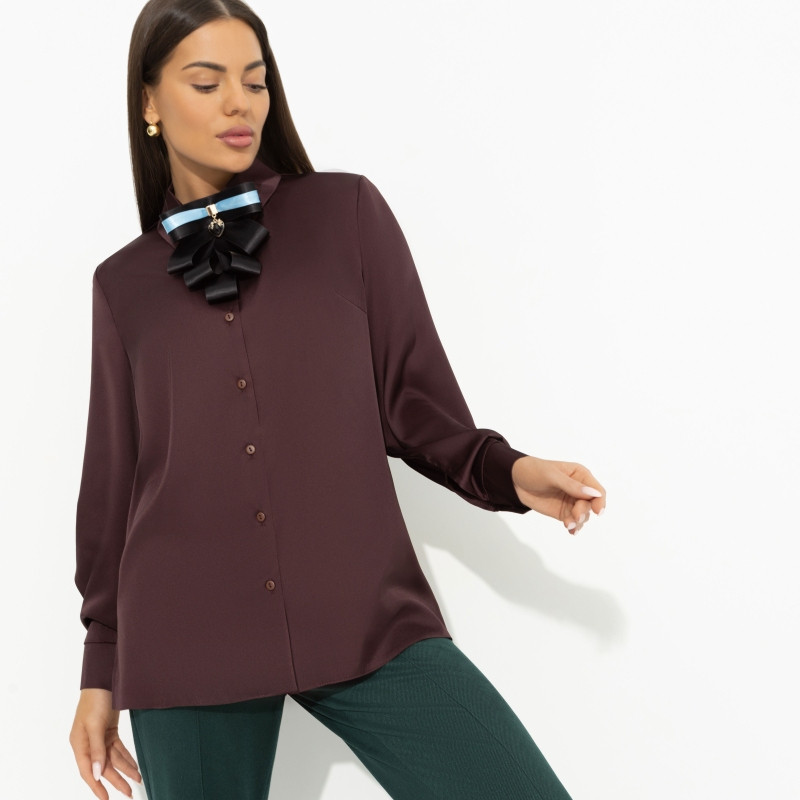 Рубашка женская из шелка со съемным декором Лабиринт обещаний | Charutti