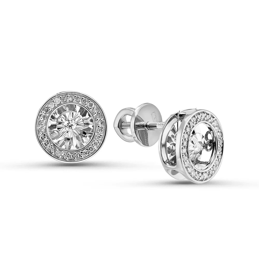 Серьги из золота с бриллиантами | Lucente Бриллианты Якутии