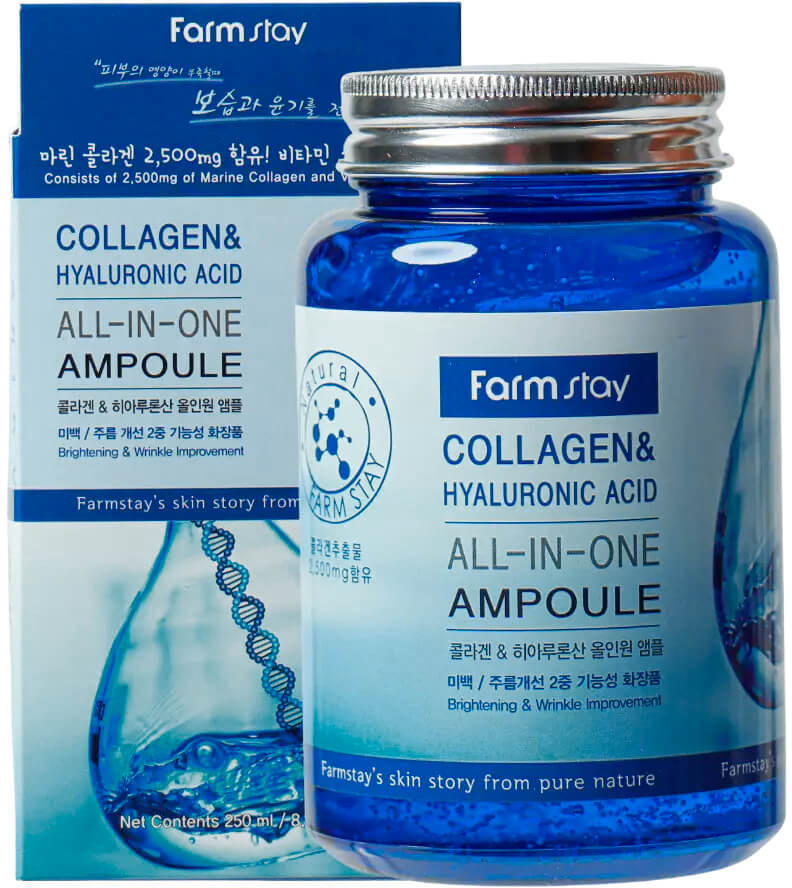 Сыворотка с гиалуроновой кислотой и коллагеном «All In One Collagen and Hyaluronic Ampoule» | FarmStay