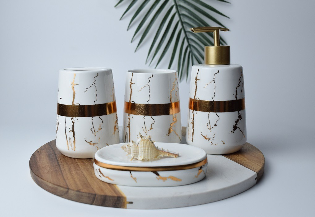Набор для ванной «Marble gold»