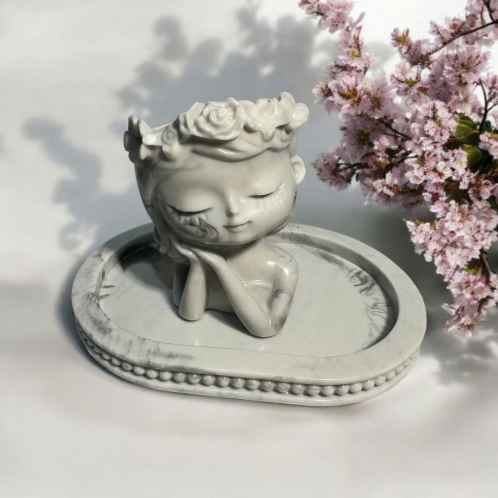 Свеча на подставке из литьевого мрамора «Serene»