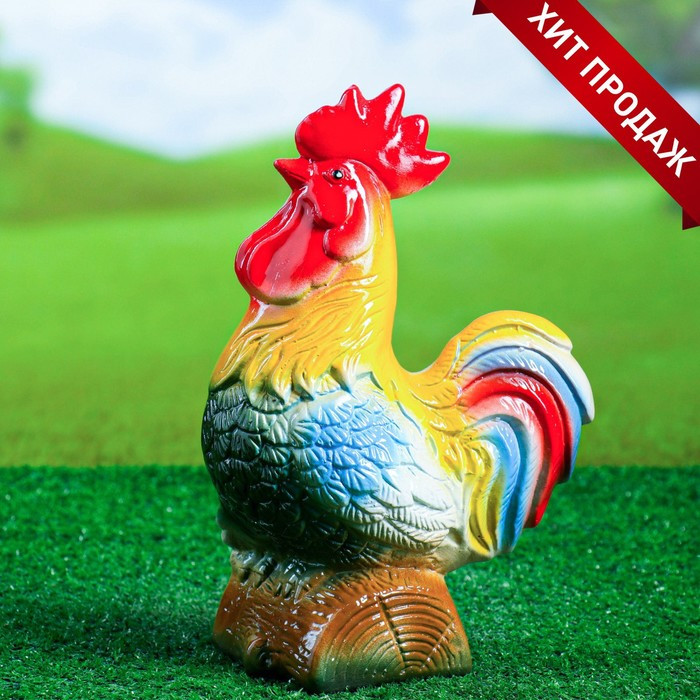 Фигура садовая «Петух на бревне» | Хорошие сувениры