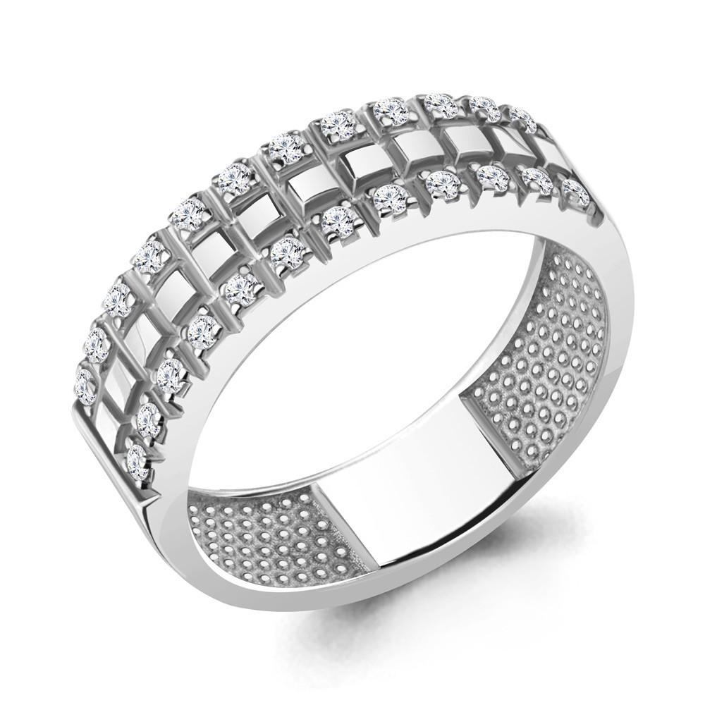 Кольцо из серебра с фианитами | Aquamarine