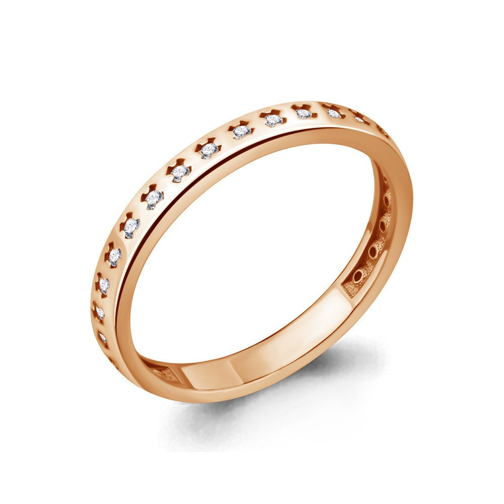 Кольцо на вторую фалангу из золоченого серебра с фианитами | Foxy | Aquamarine