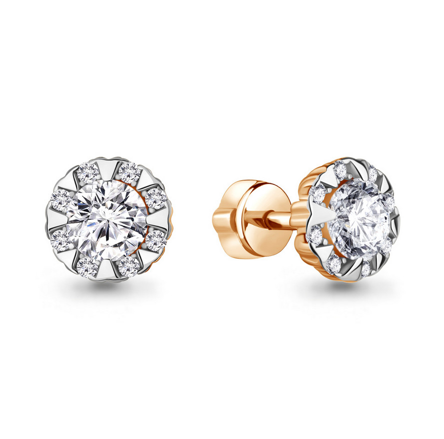 Серьги из серебра с фианитами | Aquamarine