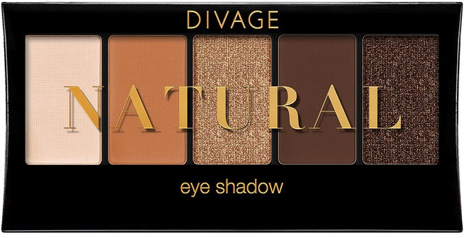Палетка теней для век «Natural», оттенок 01, 02, 03, 04, 05 | Divage
