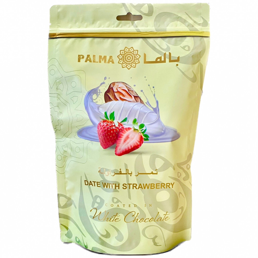 Финики с миндалем в шоколаде и клубничной начинкой | Palma