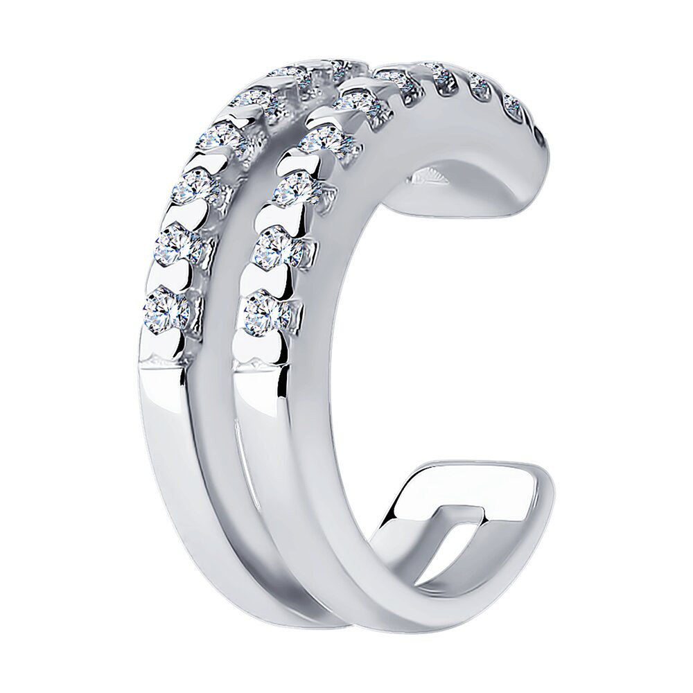 Серьга из серебра с фианитами | SKLV | SOKOLOV