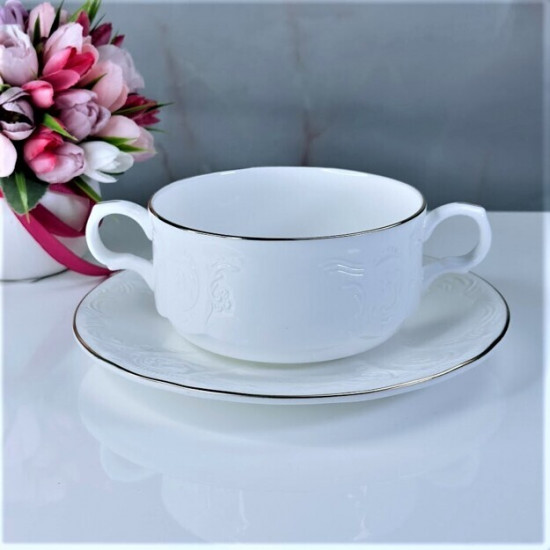 Бульонница с блюдцем «Maria Gold»