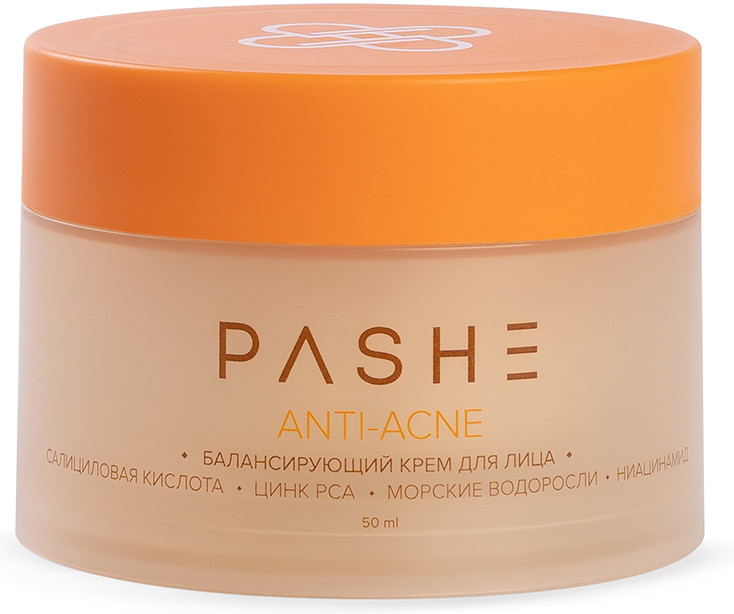 Крем для лица балансирующий с цинком и морскими водорослями «Anti-acne» | Pashe