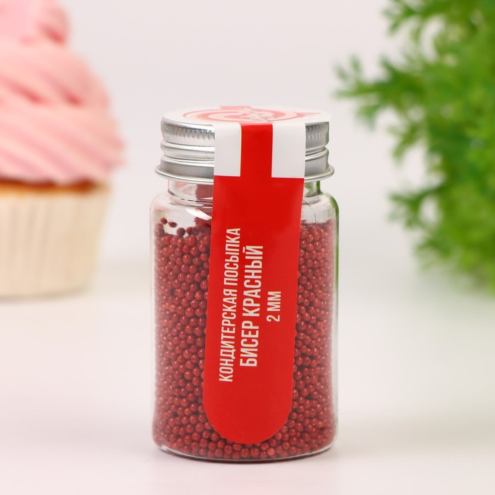 Посыпка кондитерская «Бисер красный» | КондиМир