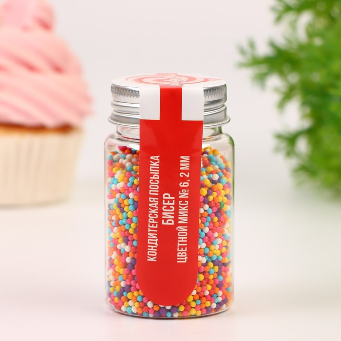 Посыпка кондитерская «Бисер: цветной микс № 6» | КондиМир