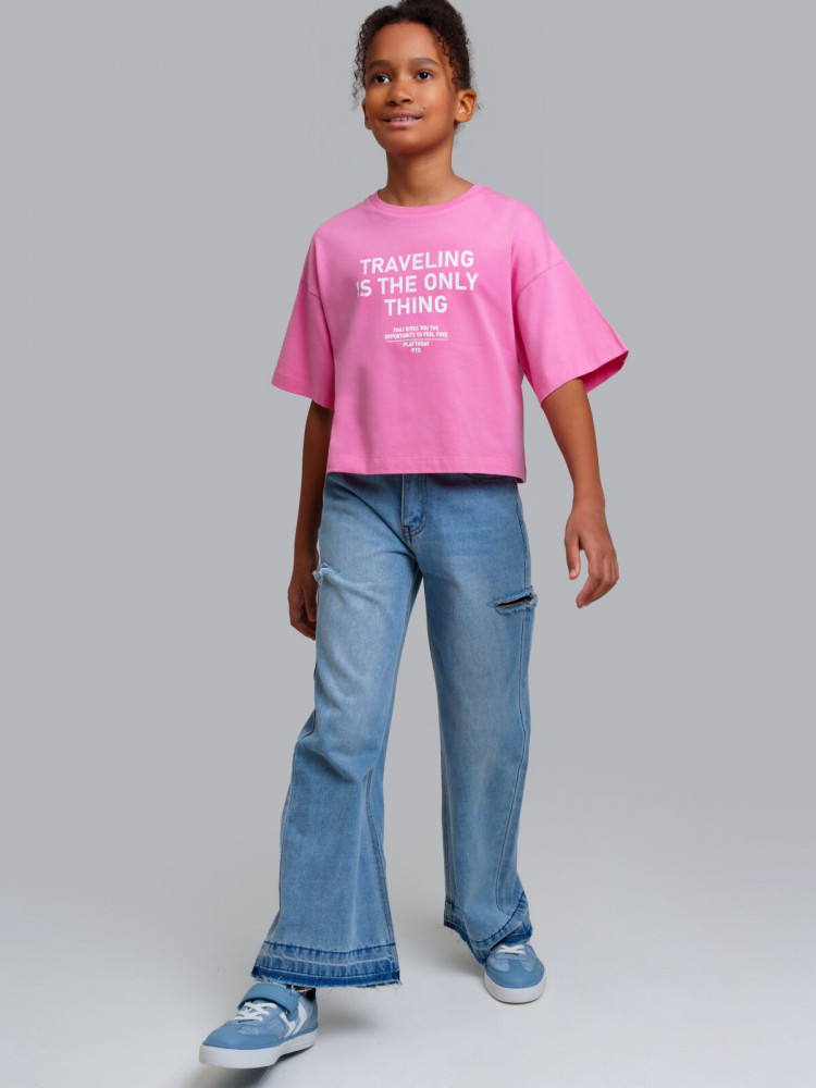 Брюки джинсовые для девочек | Collage | PlayToday