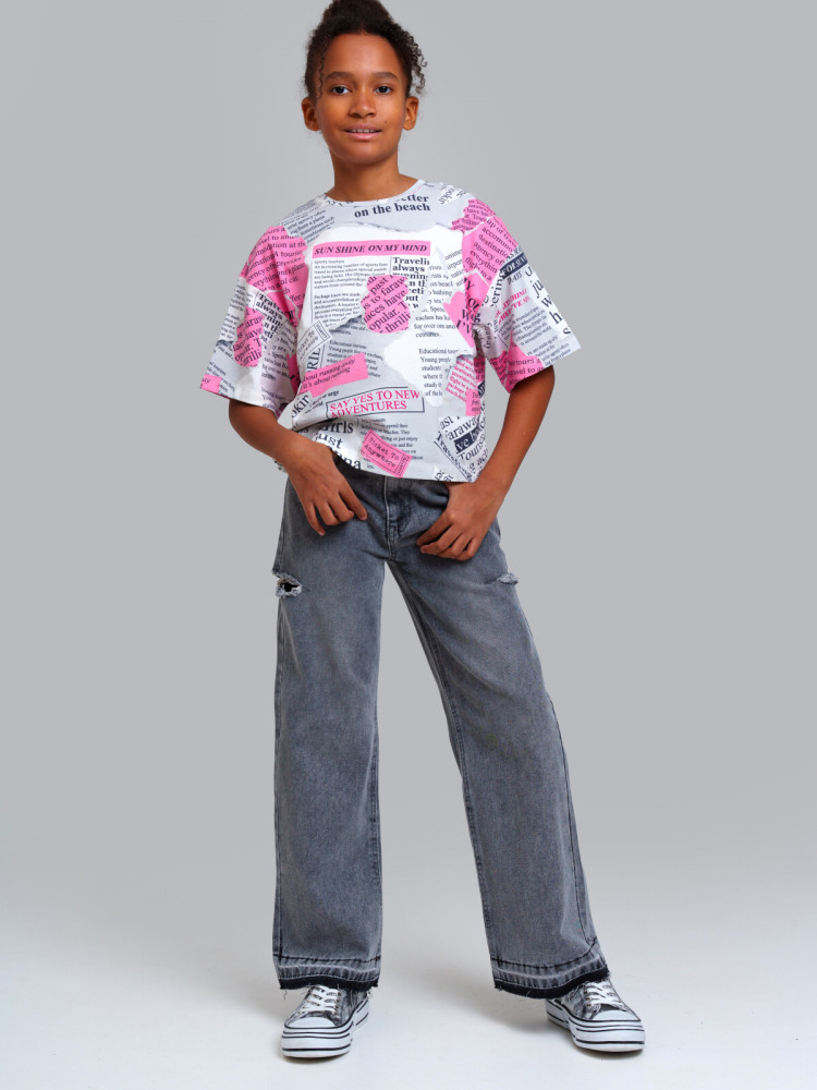 Брюки джинсовые для девочек | Collage | PlayToday