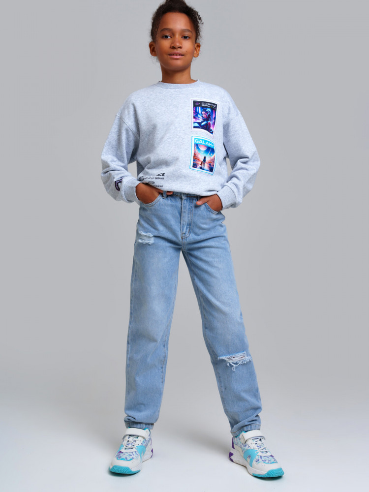 Брюки джинсовые для девочек | Ai | PlayToday