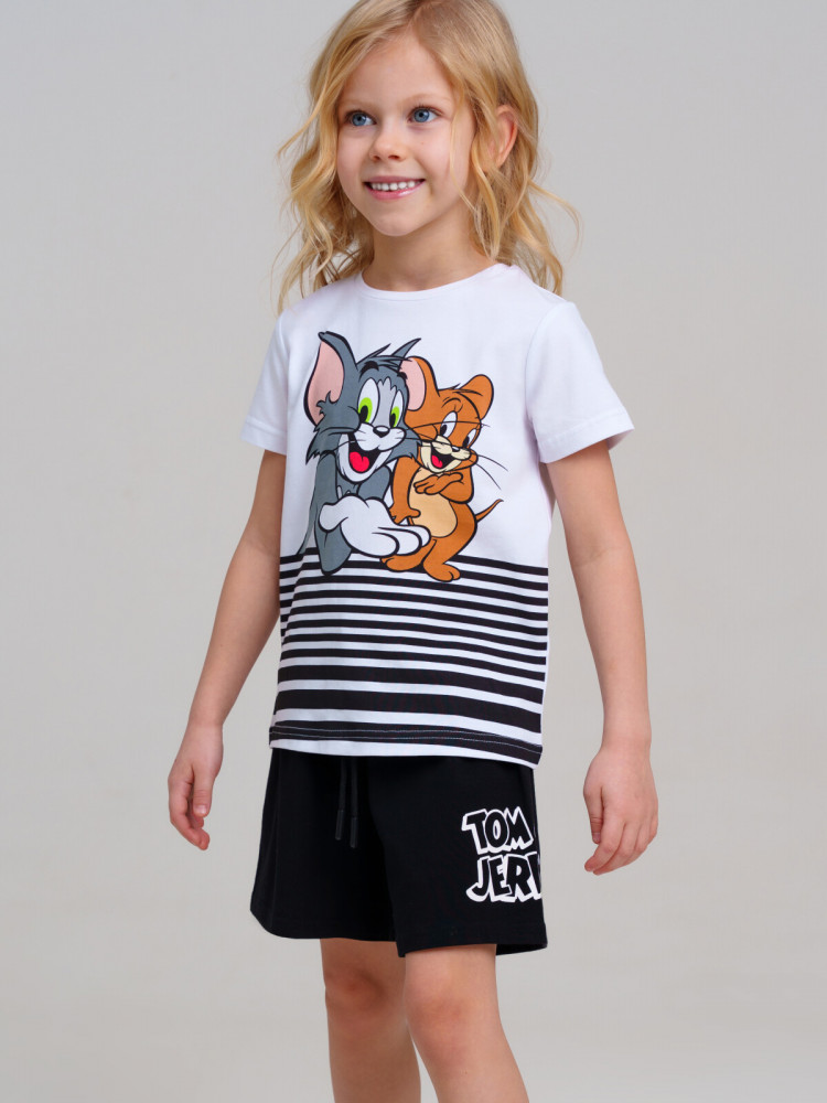 Комплект для девочек: футболка, шорты | Play & Joy | PlayToday