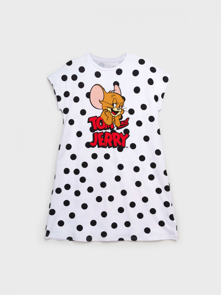Сорочка ночная для девочек | Home_Black&White Tom&Jarry | PlayToday