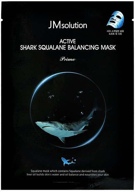 Маска для лица тканевая со скваланом «Aсtive Shark Squalane Balanсing Mask» | JMsolution