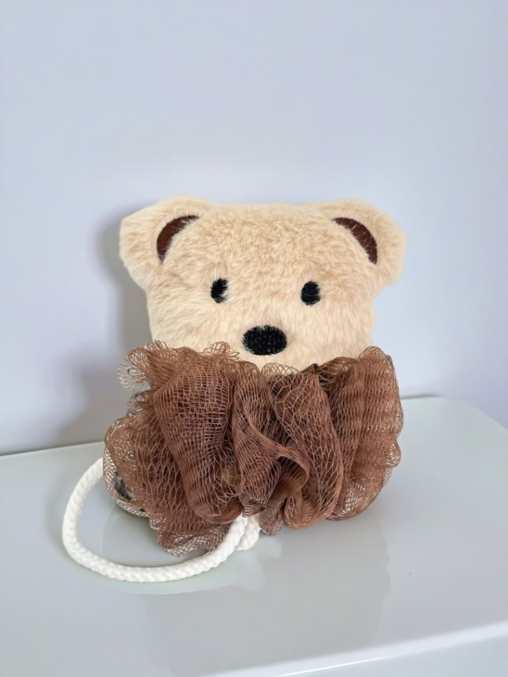 Мочалка-игрушка для душа «Brown bear» | Toki