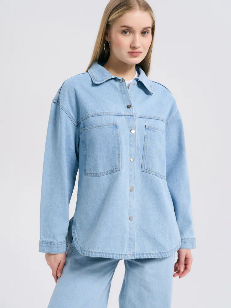 Рубашка джинсовая женская | ТВОЕ