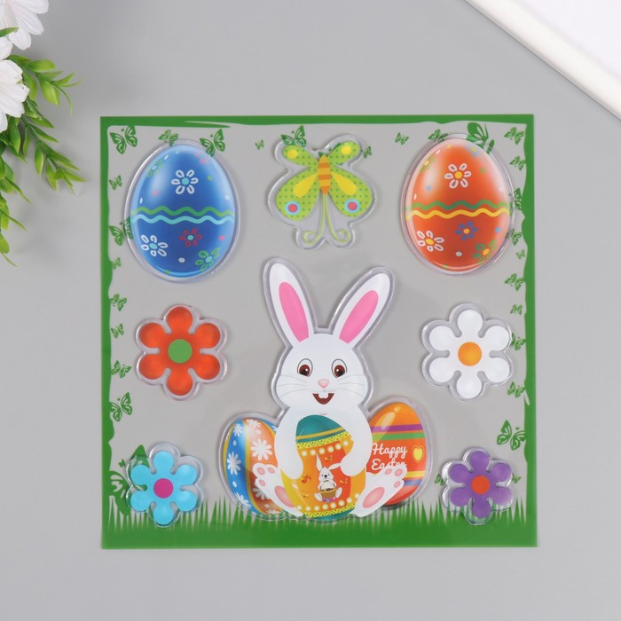 Наклейка на стекло декоративная «Пасхальный кролик»
