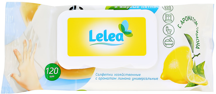 Салфетки хозяйственные универсальные с ароматом лимона | Lelea