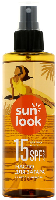 Масло для загара с маслом миндаля SPF 15 | Sun Look