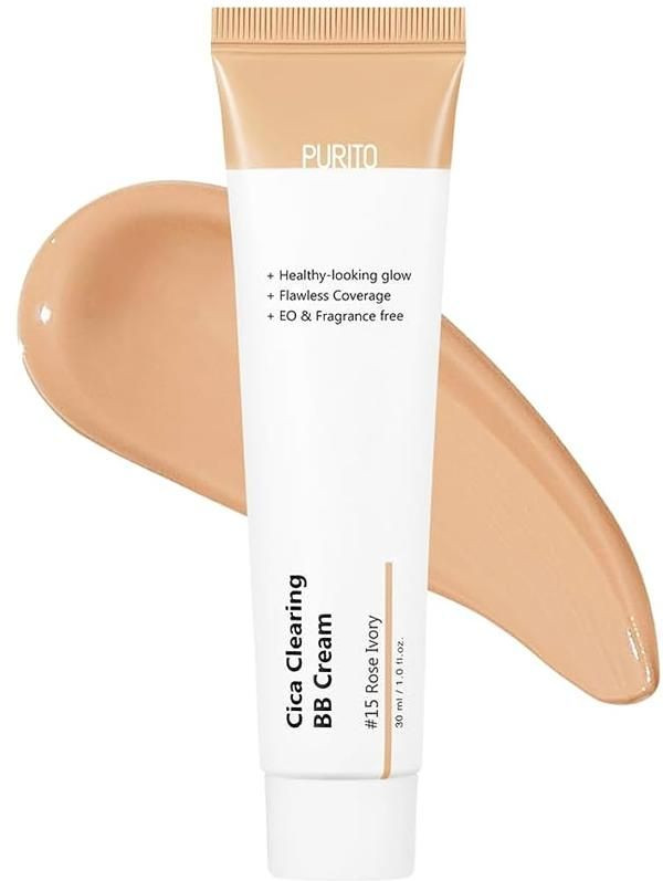 BB-крем с экстрактом центеллы «Cica Clearing BB Cream SPF38 PA+++», оттенок 15 Rose Ivory | PURITO