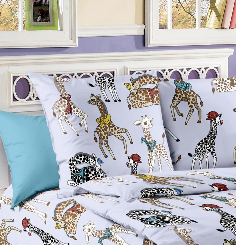 Наволочка стеганая декоративная «Жирафики 1» | Жирафики 1 | Королевское искушение