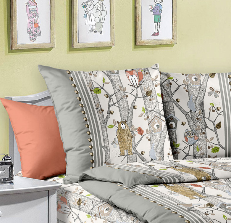 Наволочка стеганая декоративная «Жители леса 1» | Жители леса 1 | Королевское искушение