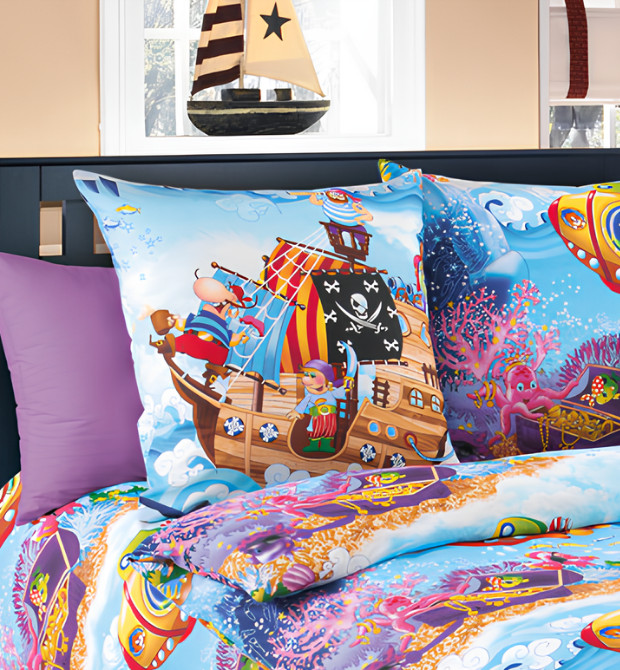 Наволочка стеганая декоративная «Пираты 1» | Пираты 1 | Королевское искушение