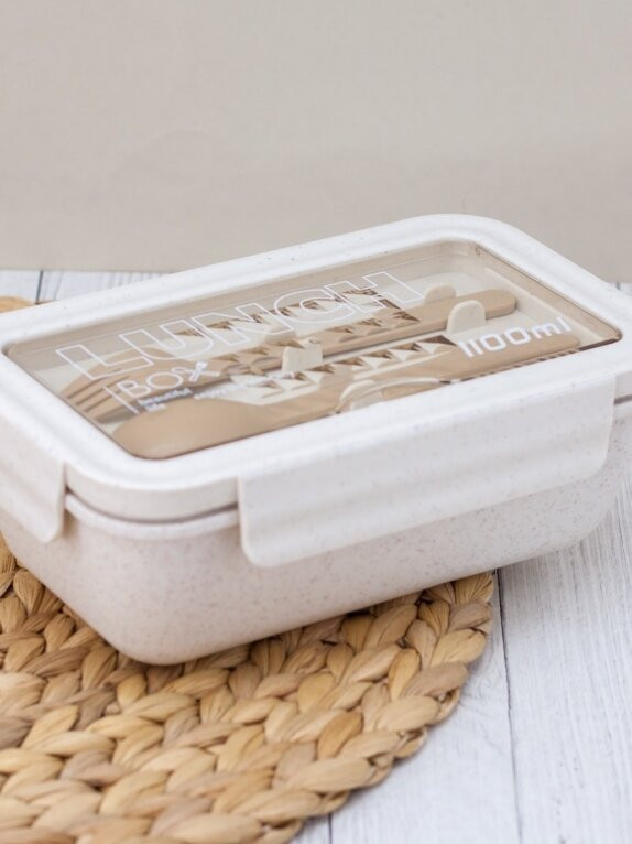 Ланчбокс с ложкой и вилкой «Beautiful life» | Toki