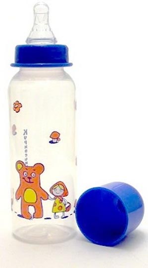 Бутылочка полипропиленовая с силиконовой соской (240 мл) | Курносики