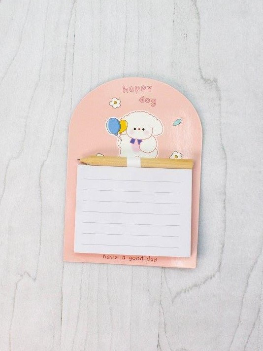 Блок для записей с карандашом магнитный «Happy dog» | Toki