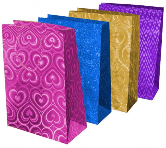 Набор подарочных голографических пакетов | Чудо праздник