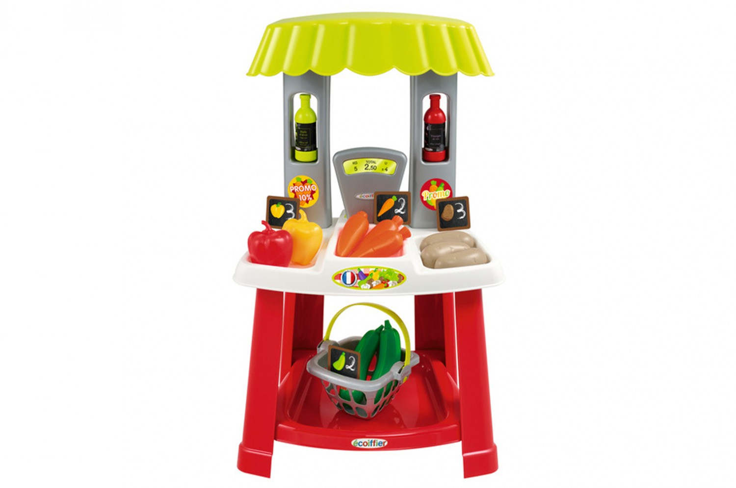 Супермаркет овощной с корзинкой, 18 предметов | Ecoiffier