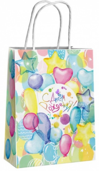 Пакет крафтовый подарочный «День рождения»