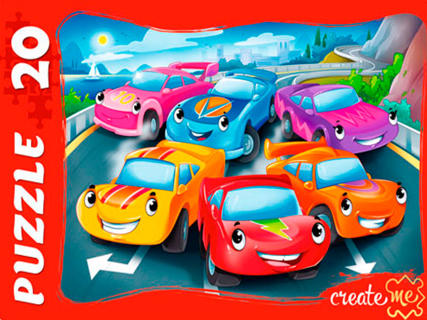 Макси-пазл «Гоночные машинки» | Create me | Рыжий кот