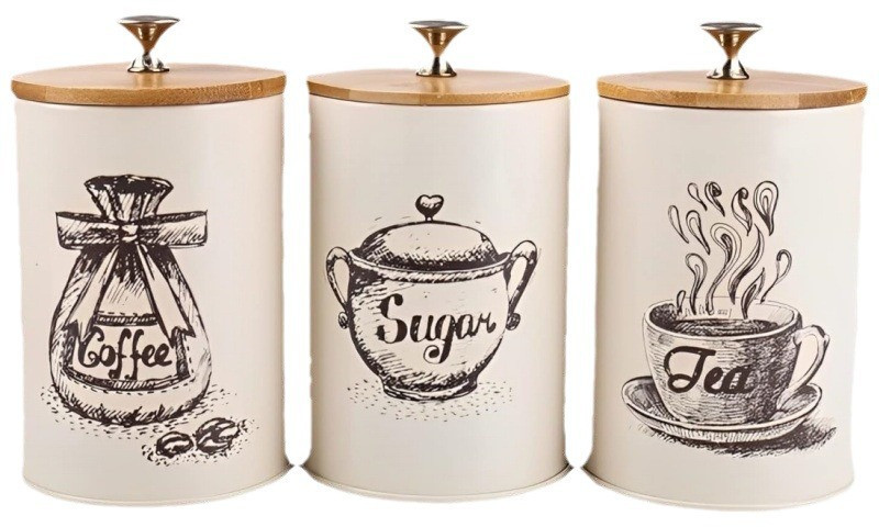 Набор банок для сыпучих продуктов «Tea, Coffee, Sugar»