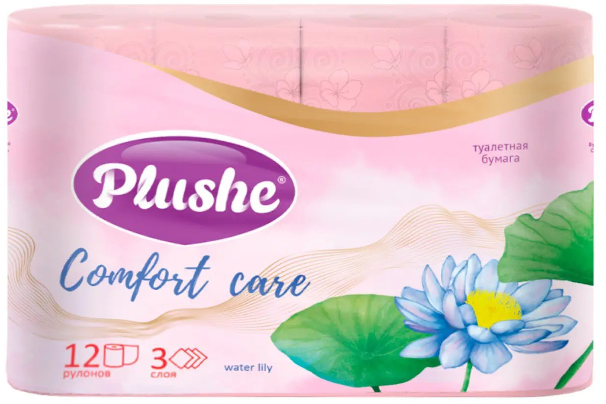 Туалетная бумага «Comfort care Water lily» | Comfort care | Plushe