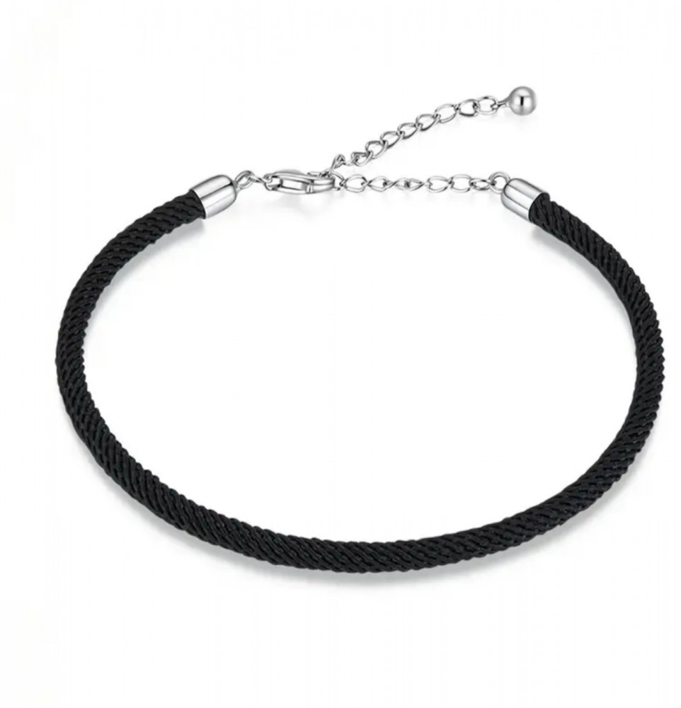 Браслет нейлоновый с замком из серебра | Bamoer