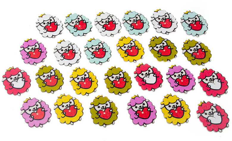 Набор пуговиц декоративных «Овечки» | Белоснежка